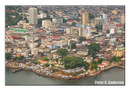 The Freetown skyline, view from a helicopter.