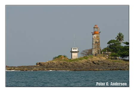 Cape Lighthouse seen from the sea.