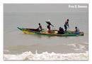 Fishermen laying out their nets.