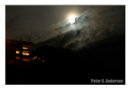 Moonrise over Signal Hill.