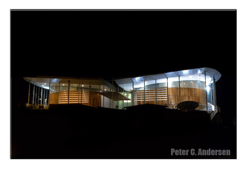 The Special Court for Sierra Leone at night.