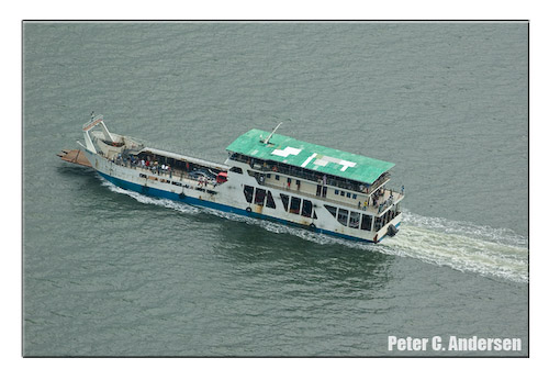 Ferry at sea.