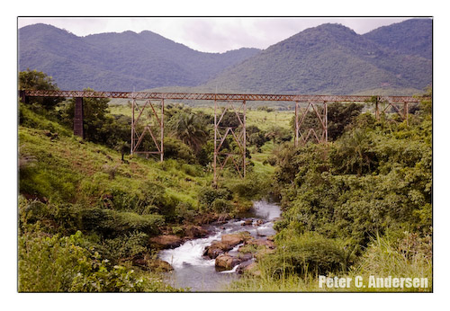 Abandoned narrow-gauge railway bridge near Waterloo.