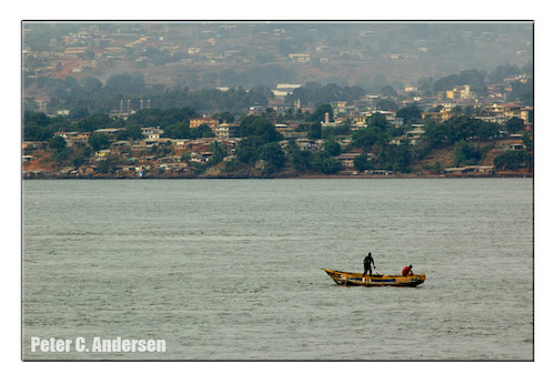 Fisherman off Kissy, seen from the ferry.