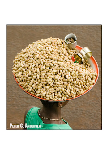 Selling groundnuts in downtown Freetown.