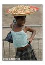 Selling groundnuts in downtown Freetown.