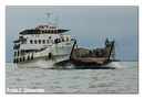 The ferry at sea.
